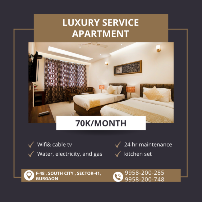 Are you Looking For Comfort and luxury Service Apartment in one?